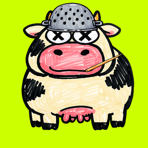 MOOLAH cow #33 — colander helmet