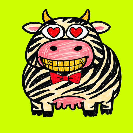 MOOLAH cow #53 — zebra hide