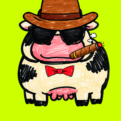 MOOLAH cow #65 — hat and cigar