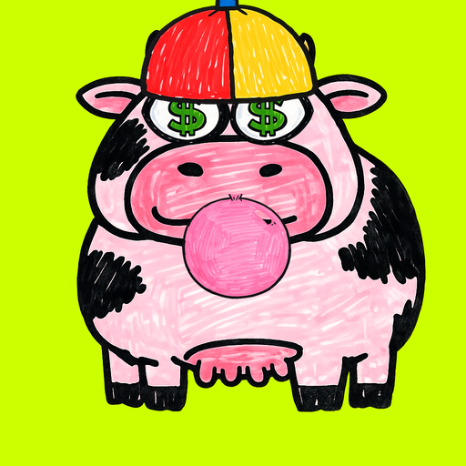 MOOLAH cow #83 — pink hide and propeller cap